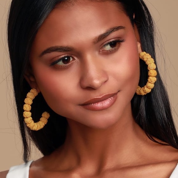 Pom Pom Hoop Earrings - Picture 2 of 3